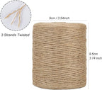 Tenn Well Natural Jute Twine, 984 Feet 2mm Garden Twine, Brown Jute String for Arts and Crafts, Gardening, Gift Wrapping, Bundling, Recycling