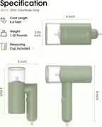 Handheld Steamer for Clothes, 1200W Foldable Travel Steamer, 20 Sec Preheat Garments Wrinkle Remover, 120V Portable Hand Iron with 150ml Water Tank, Clothes Steamer for Home Travel-Green