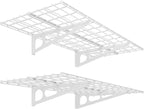FLEXIMOUNTS 2-Pack 2x4ft 24-inch-by-48-inch Wall Shelf Garage Storage Rack Wall Mounted Floating Shelves, White