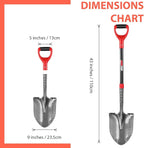 Digging Shovel Round Garden Shovel Spade with Fiberglass Handle for Gardening, Landscaping, Digging,Construction, 43 inches