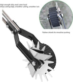 Wheeled Lawn Edger, Hand Garden Edger with Stainless Steel Handle, 26x4.5x15cm, Paint Coated Serrated Blade, for Overgrown Weeds (4 Sections)