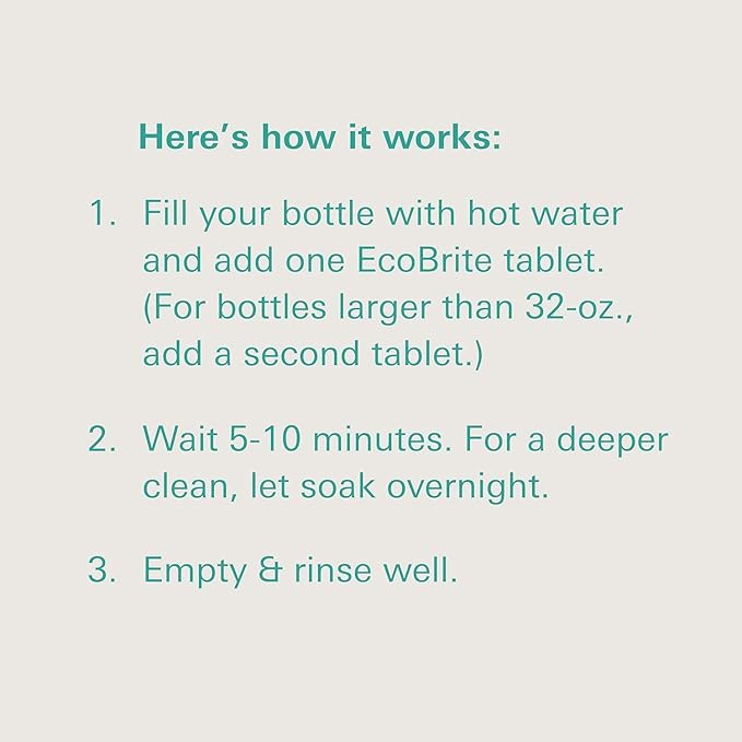 Owala EcoBrite Powerful Cleaning Tablets, Cleans Bottles, Coffee Cups, Pots, Pans, Camping Gear, Pet Bowls, and Much More - 20 pack (Individually Wrapped) Made From Naturally Sourced ingredients