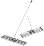 Goplus Lawn Leveling Rake, 42" x 10" Heavy Duty Level Lawn Tool w/ Ergonomic Handle for Soil, Effort-Saving Landscape Rake for Garden, Backyard, Golf Course, Farm, Pasture, Silver