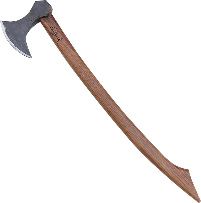 Armory Replicas - Functional Viking Two-Handed Battle Axe - Tempered High Carbon Steel Blackened Livet Efter Replica Anglo-Saxon War Axe