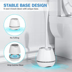 Toilet Brush 2 Pack, Toilet Bowl Brush with Ventilated Holder and Ergonomic Long Handle, Durable Bristles Toilet Scrubber Set for Bathroom Cleaning(White)