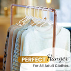 Our Modern Space 30 Pack Adult Plastic Hanger for Shirt Pants Coats Dresses Skirts Suits Jackets - Standard Thick Coat Hanger - Sturdy & Durable Design with Shoulder Grooves Hook - White