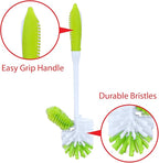 Pine-Sol Toilet Bowl Cleaner Brush with Holder | Heavy Duty Cleaning Wand with Under The Rim Scrubber, Non-Slip Handle, Storage Caddy | Bathroom Supplies, Yellow, Green