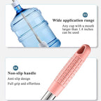 Stainless Steel Water Bucket Bottle Brush, Long Handle Scrubbing Brush, Bendable Brush Head Suitable for Cleaning 1 to 5 Gallon Buckets, 28 in (Pink)