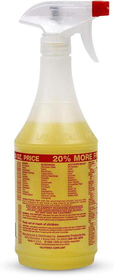 La's Totally Awesome All Purpose Cleaner Spray – 24oz (Pack of 4) Heavy Duty Multi-Surface Degreaser & Stain Remover – Ready-to-Use Cleaning Spray for Kitchen, Bathroom, Floors, Auto & More