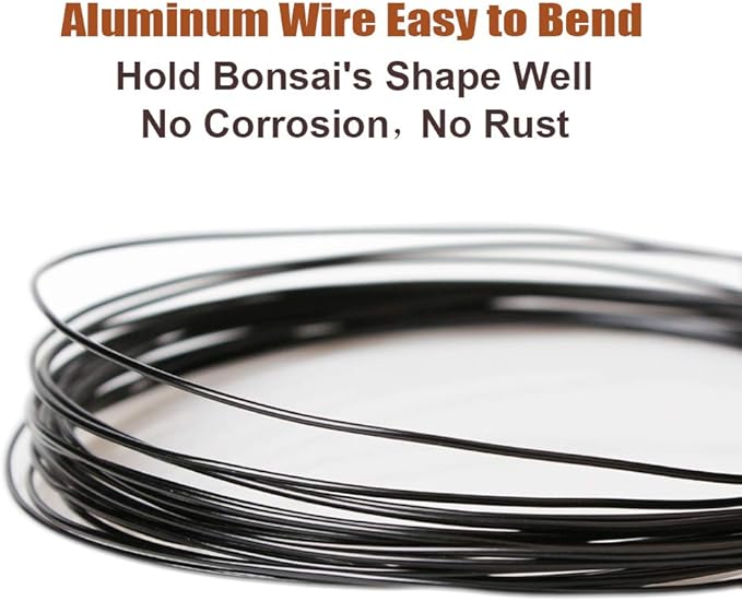 Quality Black Long Lasting Bonsai Training Wire Set of 3 Sizes - 1.0mm, 1.5mm, 2.0mm (32 Feet Each Size)