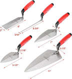 Goldblatt 12PC Masonry Hand Tool Set Organized in Tool Bag - Philadelphia/Pointing/Margin/Tuck Pointing Trowel, Skate Wheel Joint Raker, Convex Brick Jointer, String Line & Jag-clamp, Masonry Brush