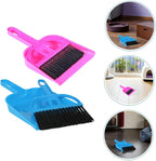 Miniature Broom and Dustpan Set 10pcs for Pet Cage Cleaning, Bright Pink and Blue, Suitable for Guinea Pigs, Hamsters, Chinchillas, Hedgehogs, and Reptiles, Small Animal Cage