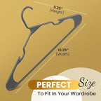 Our Modern Space 30 Pack Adult Plastic Hanger for Shirt Pants Coats Dresses Skirts Suits Jackets - Standard Thick Coat Hanger - Sturdy & Durable Design with Shoulder Grooves Hook - Grey