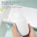 Matte White Soap Dispenser Bathroom,Ceramic Soap Dispenser Lotion Pump Dish Soap Dispenser for Kitchen,16oz Refillable Liquid Hand Wash Dispenser for Bathroom (Rubber Paint)