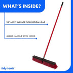 Large 24'' Multi-Surface Push Broom with Alloy Handle