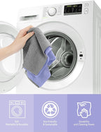 Fantasticlean Microfiber Cleaning Cloth Roll -75 Pack, Tear Away Microfiber Towels, 12" x 12", Reusable, Washable, Scratch Free, Ultra Absorbent Dishcloth for Home Supplies, Car, Pet (Lavender)