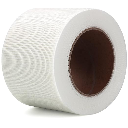 LLPT Drywall Repair Fiberglass Tape 4” x 100 Feet Industrial Grade Extra Strength Fiber Mesh Heavy Duty Self Adhesive for Seam Patch Wall Crack Seam Repair Color White (DRF410)