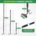 Garden Hoe 44 Inch Long Cultivator with Adjustable Long Handle - Heavy Duty Weeding & Soil Loosening Tool for Gardening, Lawn, and Yard Work