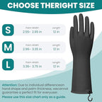 4 Pairs Rubber Dishwashing Gloves with Hanging Hooks - Reusable Cleaning Gloves for Kitchen & Household, Non-Slip, Durable and Flexible (Large, 4 Colors)