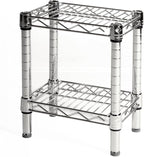 Shelving Inc. 8" d x 18" w Chrome Wire Shelving with 2 Tier Shelves, Weight Capacity 800lbs Per Shelf