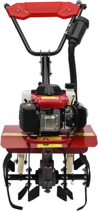 63CC Air-Cooled 4-Stroke Engine, Full-Size Front Tine Tiller, Tilling Width 13.8In, Adjustable Tilling Depth 1.97-5.90In, Rototiller Garden Tool for Weeding, Mixing Fertilizers