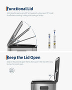 GarveeHome 2 x 10.6 gal Stainless Steel Double Trash Can with Lid for Kitchen, Large Dual Trash and Recycle Bin Combo, Step-on Kitchen Metal Garbage Cans, PP Inner Buckets, Liner Rim, Silver