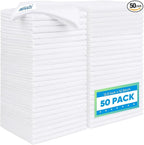 HOMEXCEL White Microfiber Cleaning Cloth 50 Pack, 12.5 x 12.5 inch Microfiber Towels for Cars, Ultra Absorbent Car Washing Cloth, Lint Free Streak Free Cleaning Rags for Car, Kitchen, and Window