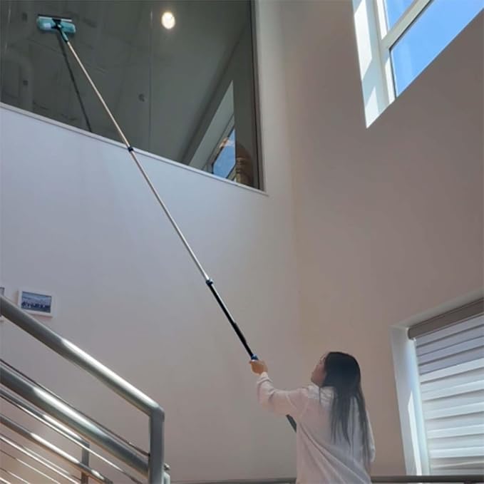 90° Foldable Baseboard Wall Cleaner Mop, Cobweb Duster, Window Cleaning Squeegee Dusting Kit for Extension Pole(Pole Not Included) (1)