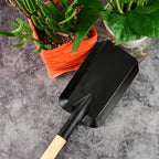 Veemoon Small Fireplace Ash Shovel Gardening Shovel with Wood Handle Iron Coalshovel for BBQ Fireplace Ash Sweep Planting Supplies Outdoor Hiking Indoor and Outdoor, 15inch Black