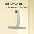 JustHang Shower Squeegee for Glass Doors, All-One-Piece Silicone with Built-in Hook Design for Easy Hanging and Cleaning, 10 Inch Gray