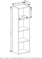 Furinno Luder Bookcase / Book / Storage, 4-Tier Cube, Light Blue/White