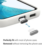 USB C Dust Plug, 4 Pack Type C Anti Dust Plug Cover Charging Port Protector Cap with Cleaning Brush for iPhone 15 Series, Samsung Galaxy S22/S21/S20, Note 20/10, All USB C Devices