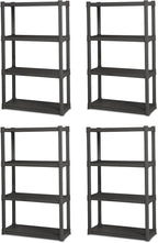 Sterilite 4-Pack 4 Shelf Unit, Heavy-Duty Shelving Storage and Utility Rack - Standing Plastic Organizer Shelves for Kitchen, Bathroom, and Garage