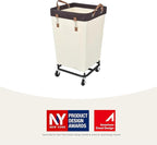 StorageWorks 160L Laundry Basket with Wheels, Large Rolling Hampers for Clothing Organizer, Dirty Clothes Basket for Hotel, Home, Closet, Dorm, Beige