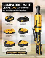 1/2 Inch Cordless Ratchet Wrench, for DEWALT 20V Max Battery, 88Ft-Lbs, 0-400RPM, Electric Ratchet Wrench Set with Variable Speed Trigger, Reinforced Head, R&F Switch, 7 Sockets, 1/2" to 3/8" Adapter
