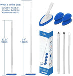 Qaestfy Shower Bathtub Tub Tile Scrubber Cleaning Brush with 51'' Handle, 5 Non-Scratch Scouring Pads, Adjustable Long Handled Scrub Brush for Cleaning Shower Bathroom Vessel Sinks Toilet Wall Floor