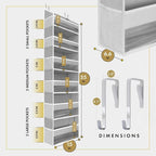 HOMELUX THEORY UPGRADED Over The Door Organizer Hanging - 100D EXTRA THICK & 50lbs HUGE CAPACITY 6 Large Front & 12 Side Pockets, Over The Door Shoe Organizer, Hanging Closet Organizer (LightGray 2pc)