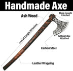 Qepaa Crafts® Handmade Viking Axe – 38" Two-Handed Bearded Norse Axe with Sheath – Forged Steel Berserker Hatchet for Throwing, Chopping, Camping, Gifting(THA)