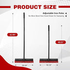 18" Push Broom for Outdoor - Heavy Duty 63" Long Handle Outdoor Broom for Deck,Driveway,Garage,Yard,Deck,Patio,Warehouse,Concrete