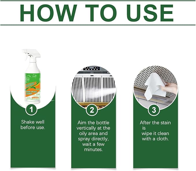 Electrolyzed Ion Kitchen Cleaner, 300ML Electrolyzed Ion Kitchen Cleaner Spray, Multi Purpose Cleaning Spray, For Hold,Oven,Stove,Range Hood (2PC)