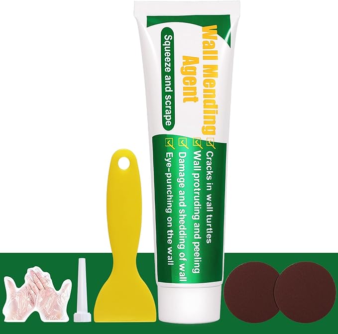 Wall Repair Patch Kit with Scraper, Drywall Repair Kit, Wall Mending Agent Easy to Fill Holes in Home Wall and Quick Repair