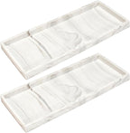 DNC Silicone Bathroom Tray for Counter, 2PC 11.8" Vanity Tray for Countertop, Kitchen Sink Soap Tray for Dish Holder Dispenser Toilet Tank Desk Organizer