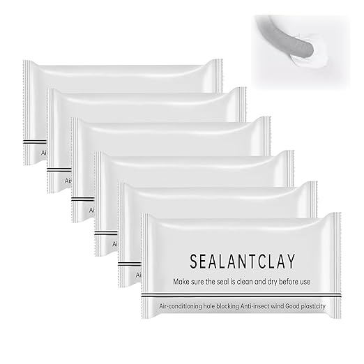 Waterproof Sealant Mastic,Repair Sealing Clay,Quick Mending Mud for Drain Connection,for Holes and Gaps Wall Filler,Air Conditioning Hole Waterproof Seal Putty(6pcs)