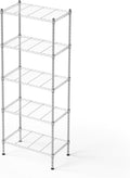 5 Tier Shelving Unit, 176 LBS Per Shelf Height Adjustable Narrow Storage Shelves, Heavy Duty Metal Garage Metal Shelves for Kitchen, Restaurant, Pantry, Laundry, 23"x 13.4"x 59", Chrome