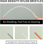 Straw Clean Brush Extra Long 12 Inch Straw Tube Brushes for Cleaning, Reusable Drinking Straw Cleaner Brush Set, Glass Pipe Cleaning Brush