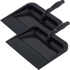 Superio Heavy Duty Plastic Dustpan with Comfort Grip Handle Black, Durable, Lightweight Multi Surface Dust Pan Easy Broom Sweeping, 10 inches Wide, 2-Pack