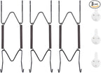 3 Pack Plate Hangers for The Wall, Suitable for 6-8 inch Art Plate, Stainless Steel Invisible Heavy Duty Wire Plate Holder with Wall Hooks, Plate Hangers for Displaying Plates, Platter, Dish, Black