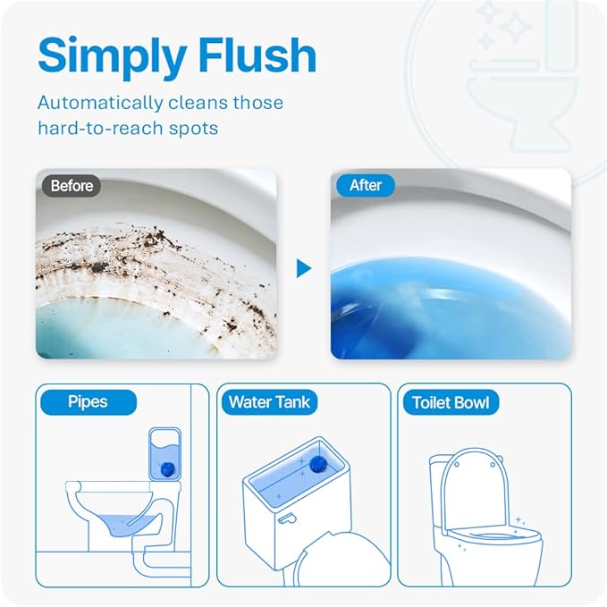 Disposable Toilet Bowl Cleaners(10 Tablets) Odor Eliminator, Fresh Scent, Multipurpose Residential and commercial Toilet Cleaners 2-3 week Lasting Toilet Bowl Cleaner