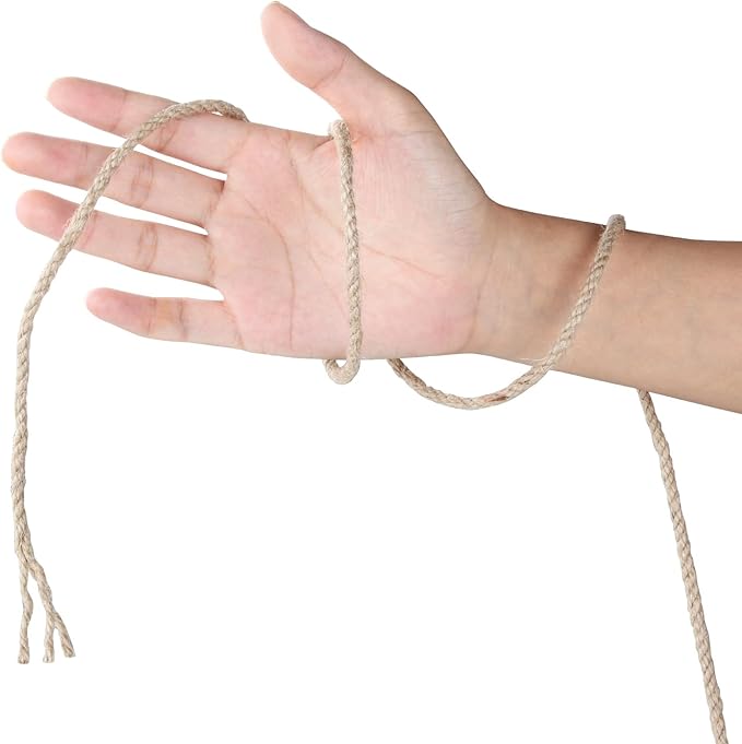 Natural Jute Rope 5mm x109 Yard 3 Strand, ZUEXT Handmade Jute Twine String,Burlap Hemp Rope for Artworks Gardening Bundling Camping DIY Crafting Knitting Plant Hanger Gift Wrapping Decor(100m)