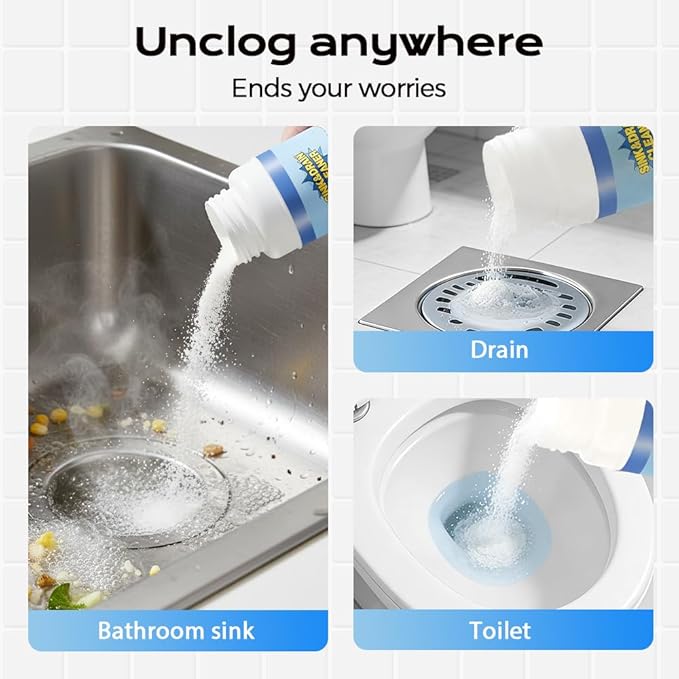 Sink and Drain Cleaner Powder, 2026 New Multi-functional Pipeline Dredging Agent Sink Drain Cleaning Powder for Kitchen,Bathroom,Toilet,Pipe Maintenance (1)